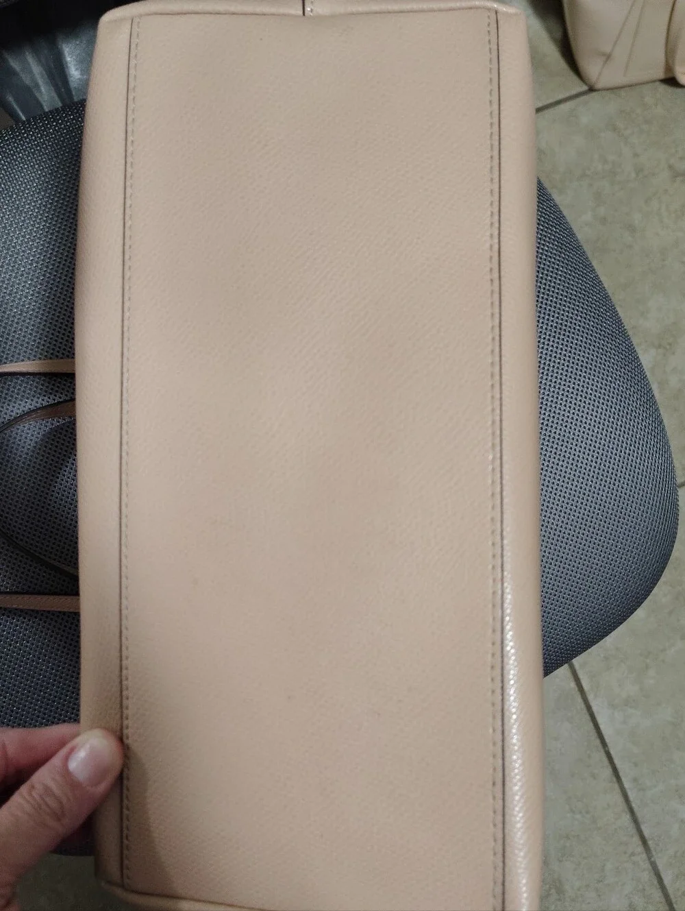 Coach Leather Tote in Tan/Blush